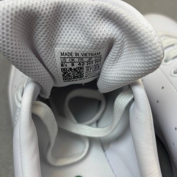 NWOB Adidas Stan Smith Original Sneakers Mens White Green Iconic Casual Size 8.5 - Picture 8 of 10